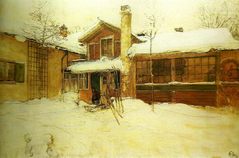 Carl Larsson min stuga pa landet i vinterskrud Germany oil painting art